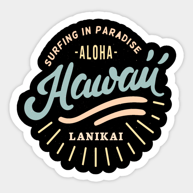 Surfing in paradise T-Shirt Hawaii Aloha Shirt Vintage Sticker by  El-Aal